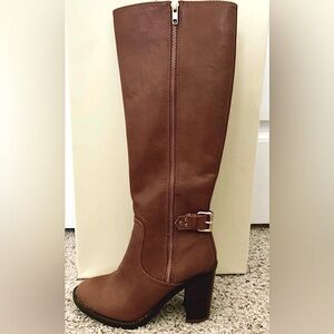 LC Lauren Conrad Rook Cognac Knee High Leather Boots 5.5 NWT